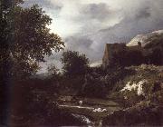 Jacob van Ruisdael Bleaching Ground in a hollow by a cottage china oil painting reproduction